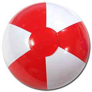 12'' Red & White Beach Balls