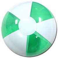 12'' Translucent Green & White Beach Balls