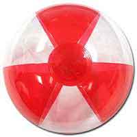 12'' Translucent Red & Clear Beach Ball