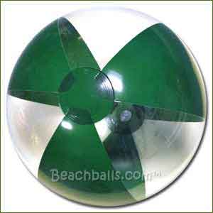16'' Dark Green & Clear Beach Balls