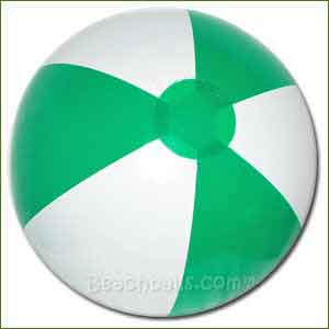 16'' Green & White Beach Balls
