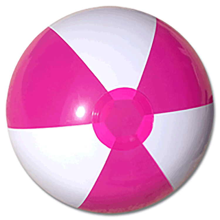 16'' Hot Pink & White Beach Balls
