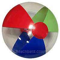 16'' Red, Blue, Lime Green & Clear Beach Balls