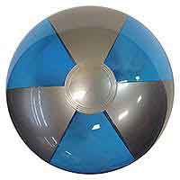 16'' Translucent Blue & Silver Beach Balls