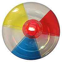 16'' Translucent Red, Blue, Yellow & Clear Beach Balls