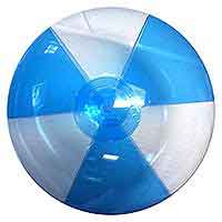 16'' Translucent Blue & Clear Beach Balls