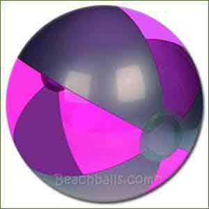 16'' Translucent Pink & Silver Beach Balls