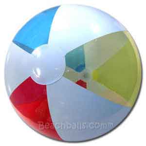 16'' Translucent Red Blue & Yellow with White