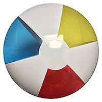 16'' Translucent Red Blue & Yellow with White