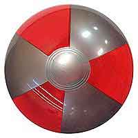 16'' Translucent Red & Silver Beach Balls
