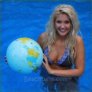 16'' World Globe Solid Beach Balls