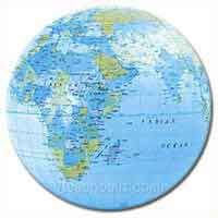 16'' World Globe Solid Beach Balls