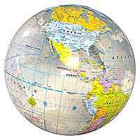 16'' World Globe Clear Beach Balls