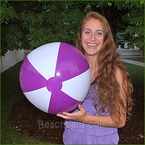 36'' Purple & White Beach Balls