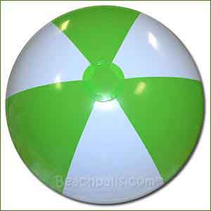16'' Lime Green & White Beach Balls
