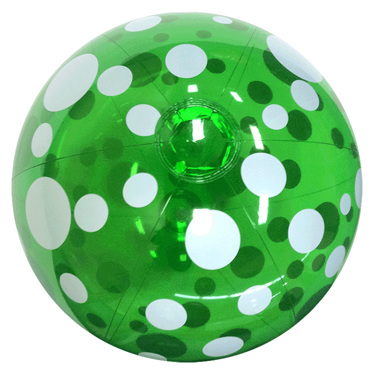Largest Selection of Beach Balls 22Inch Green Polka Dot Beach Balls