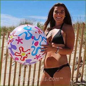 24'' Lively Print Beach Balls Wild Flowers