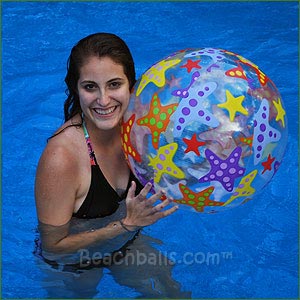 24'' Lively Print Beach Balls Starfish