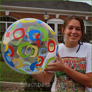 24'' Lively Print Beach Balls Squares
