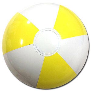 10'' Yellow & White Beach Balls
