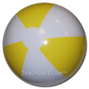 16'' Yellow & White Beach Balls