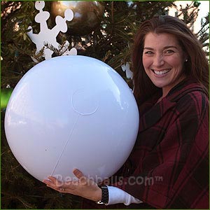 24'' Solid White Beach Balls