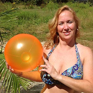 12'' Orange Shimmer Beach Balls 