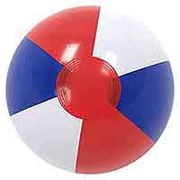 White and Blue Stars 24"  NEW Grinstudios Beach Ball Red 