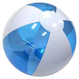 12'' Translucent Blue & White Beach Balls