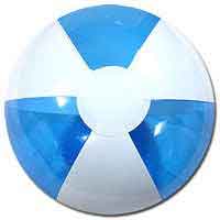 16'' Translucent Blue & White Beach Balls