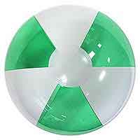 12'' Translucent Green & White Beach Balls