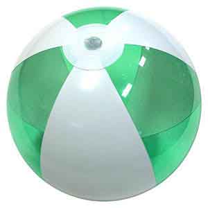 12'' Translucent Green & White Beach Balls