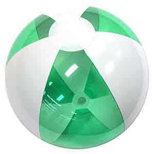 12'' Translucent Green & White Beach Balls