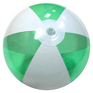 12'' Translucent Green & White Beach Balls