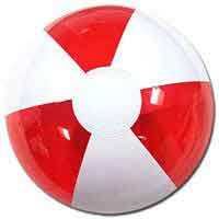 12'' Translucent Red & White Beach Balls