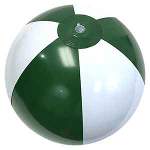 16'' Dark Green & White Beach Balls