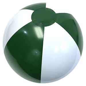 16'' Dark Green & White Beach Balls