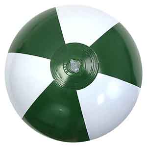 16'' Dark Green & White Beach Balls