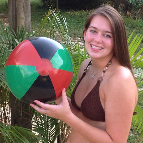 16'' Green Black & Burnt Red Beach Balls