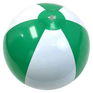 16'' Green & White Beach Balls