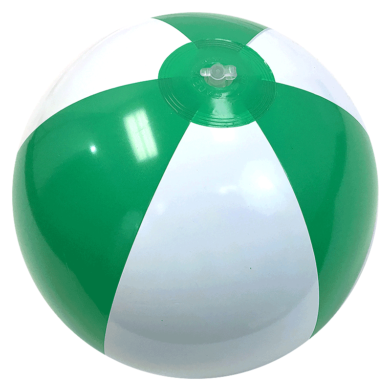 9 inch green and white beachball 