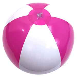 16'' Hot Pink & White Beach Balls