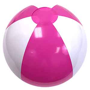 16'' Hot Pink & White Beach Balls