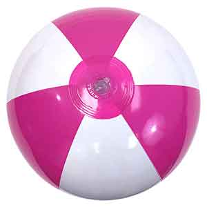 16'' Hot Pink & White Beach Balls