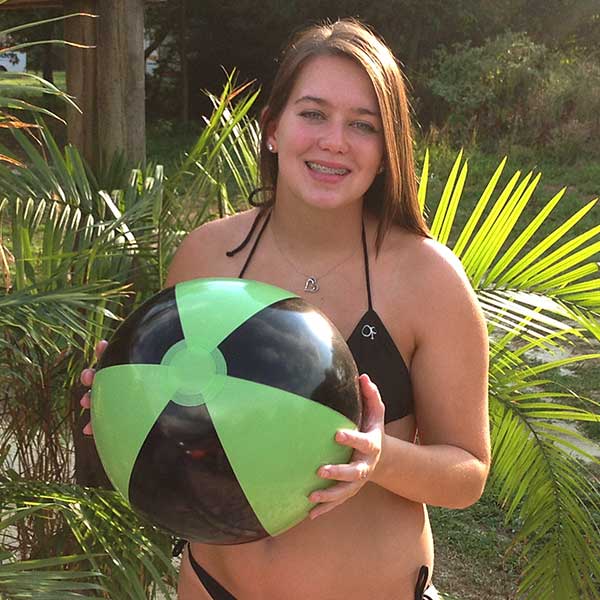 16'' Lime Green & Black Beach Balls