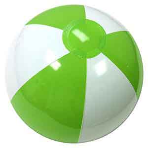 16'' Lime Green & White Beach Balls