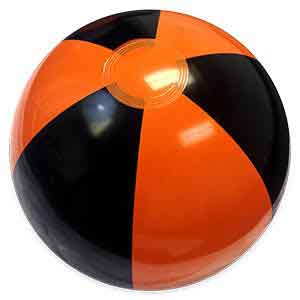 16'' Orange & Black Beach Balls
