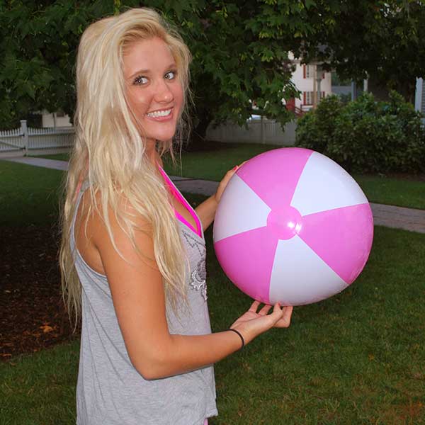 16'' Pink & White Beach Balls