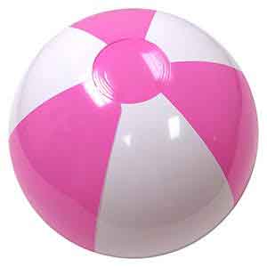 16'' Pink & White Beach Balls