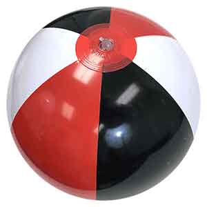 16'' Red Black & White Beach Balls